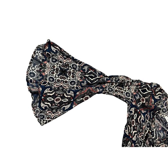 Abercrombie & Fitch Paisley Romper Juniors M Used Long Sleeve Flare - Picture 4 of 15